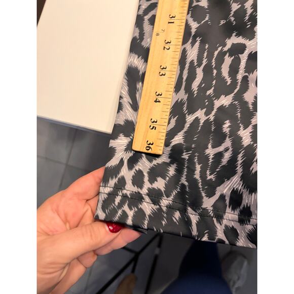 Tadashi Shoji Leopard Print Ruched Front Square Neckline Sheath Dress Size 8 - Picture 10 of 10